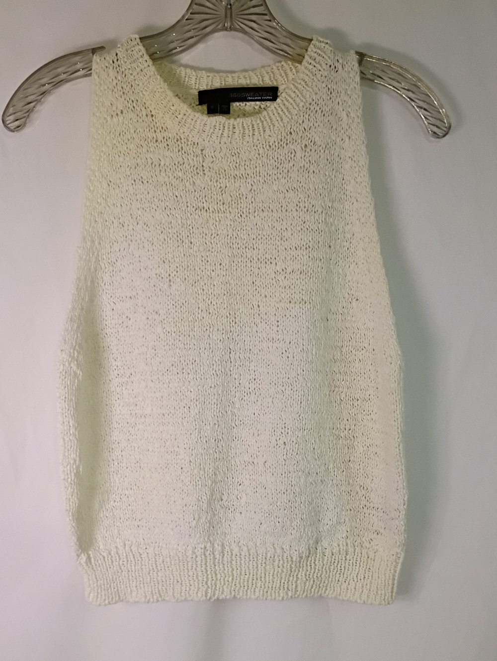 360 Sweater Sleeveless Knit Sweater Tank Top - Cream